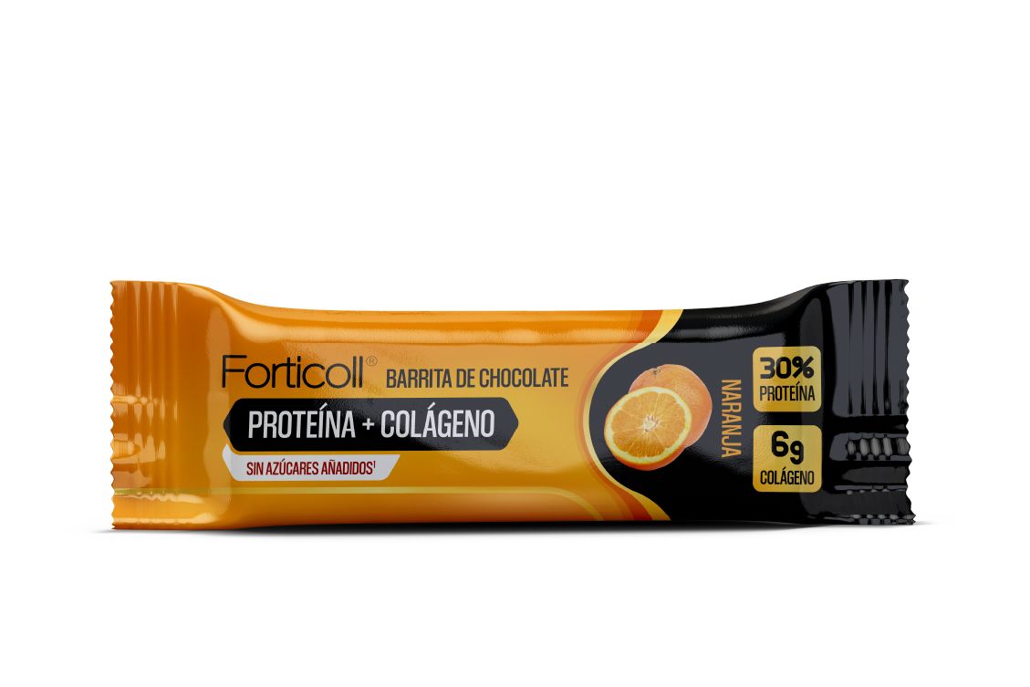 Barrita de proteína + colágeno naranja